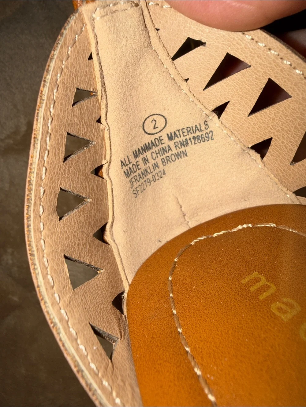 Madden Girl Brown huarache style Cutout Ankle-Strap Flats